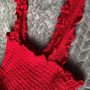 Hollister Red Ribbed Crop Top ✨